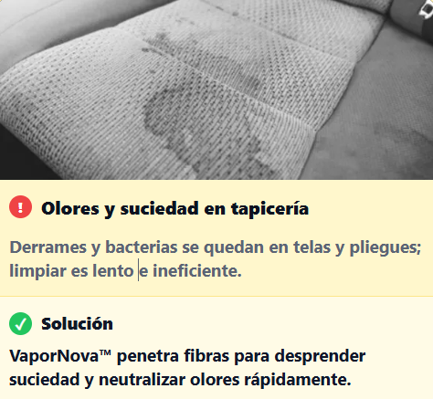 VaporNova™ — limpieza profunda sin químicos