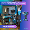 Juego De Herramientas 2 En 1 - Con Esmeril Angular y Llave de impacto - 2 baterías de 98v