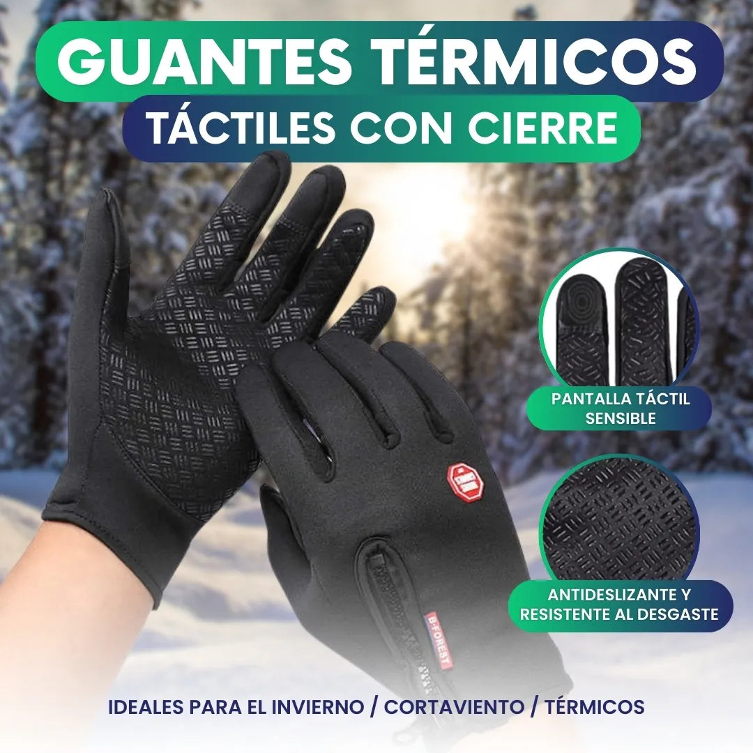Guantes térmicos táctiles con cierre