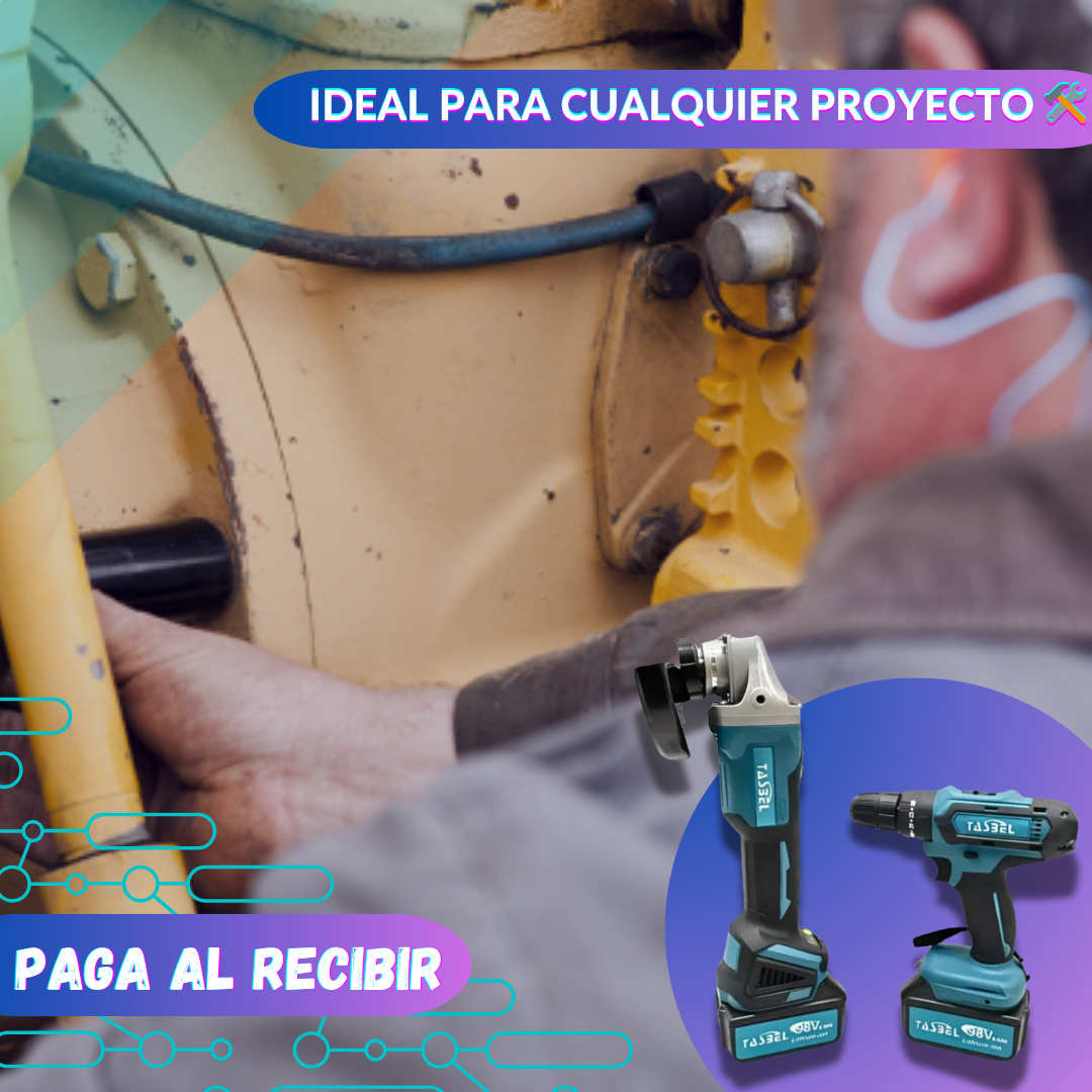 Set de Herramientas Inalámbricas de 98V: Llave de Impacto y Esmeril – Potencia y Versatilidad en un Solo Kit 🔧⚡✨