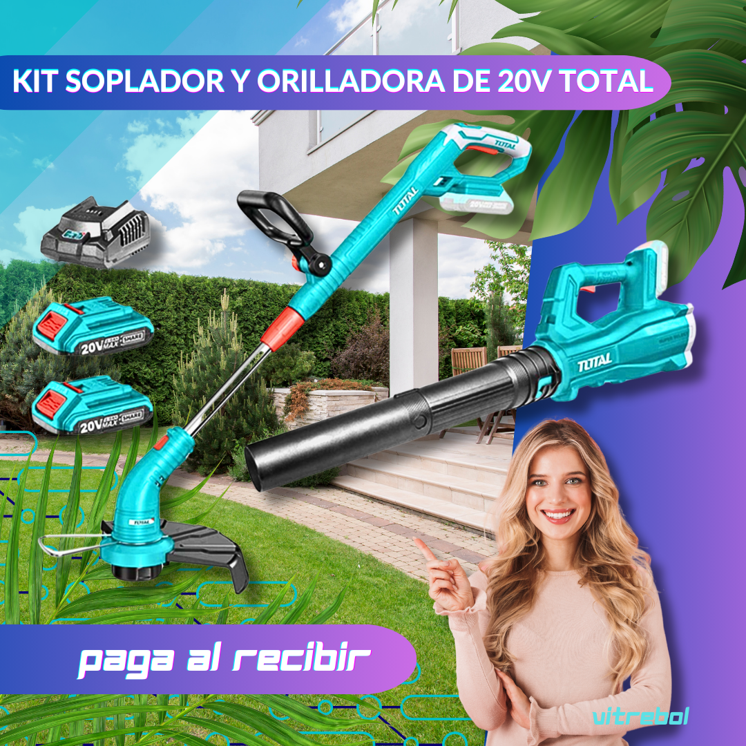 Kit Soplador Orilladora 20V Marca Total - Manten tu jardín impecable
