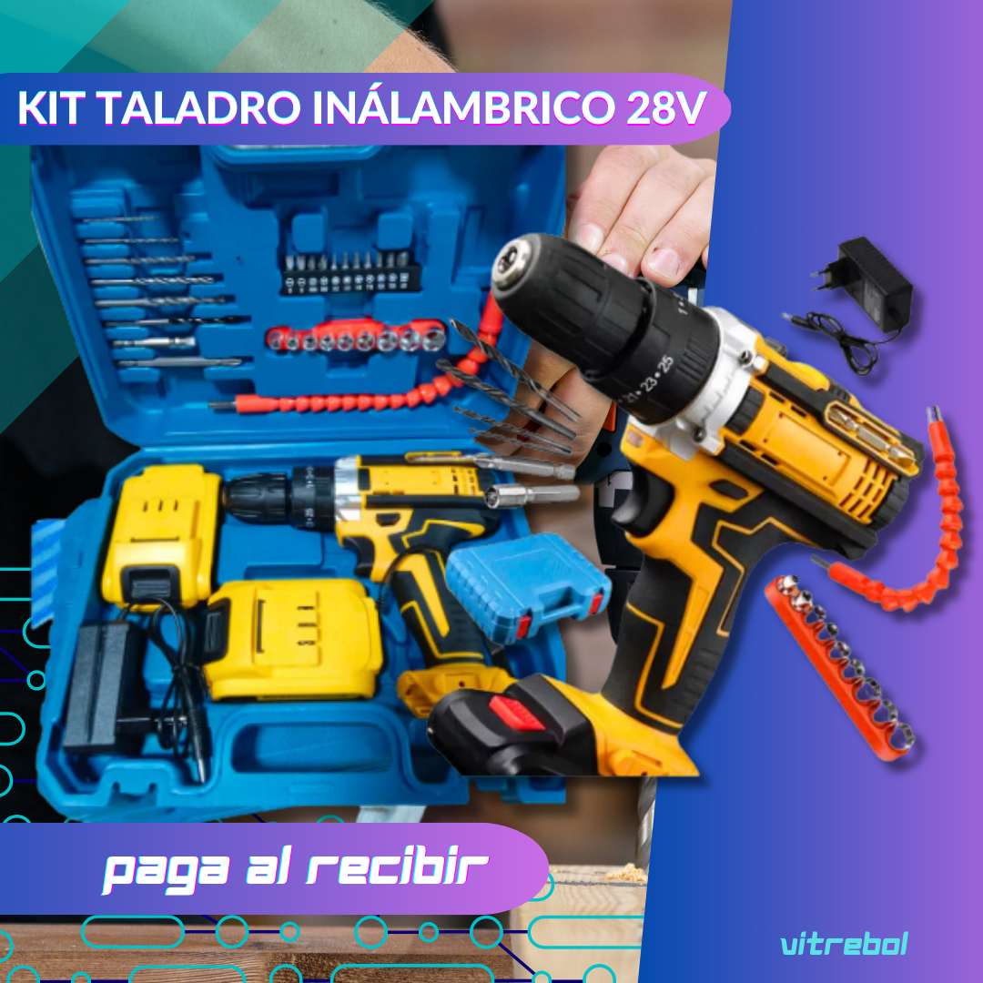 Kit Taladro Inalámbrico - con 2 baterias de litio