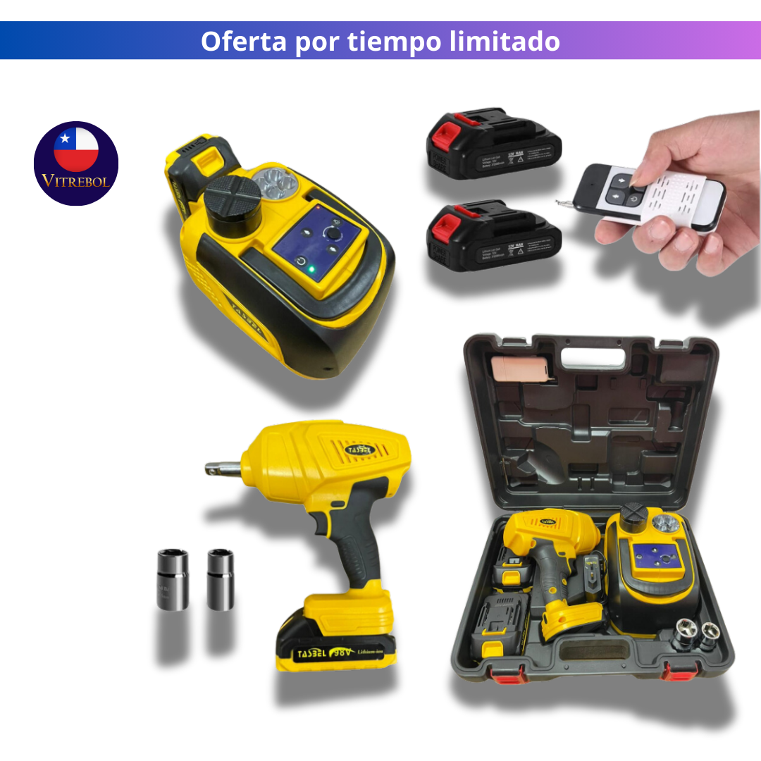 kit de llave de impacto de 98v y Gata hidráulica (Te llega Amarilla)