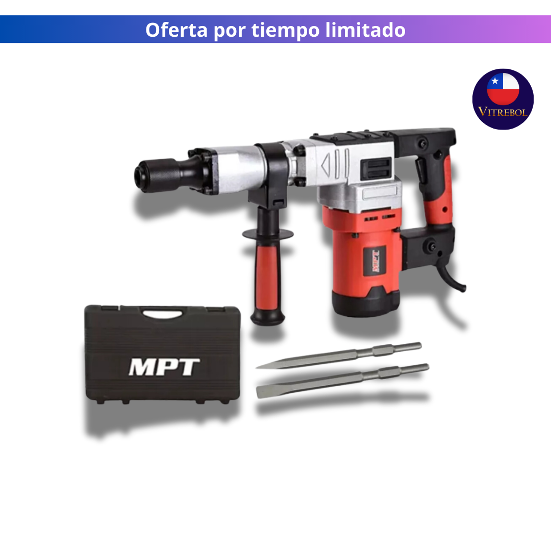 Demoledor Rotomartillo 1250 W alto impacto - incluye CINCELES