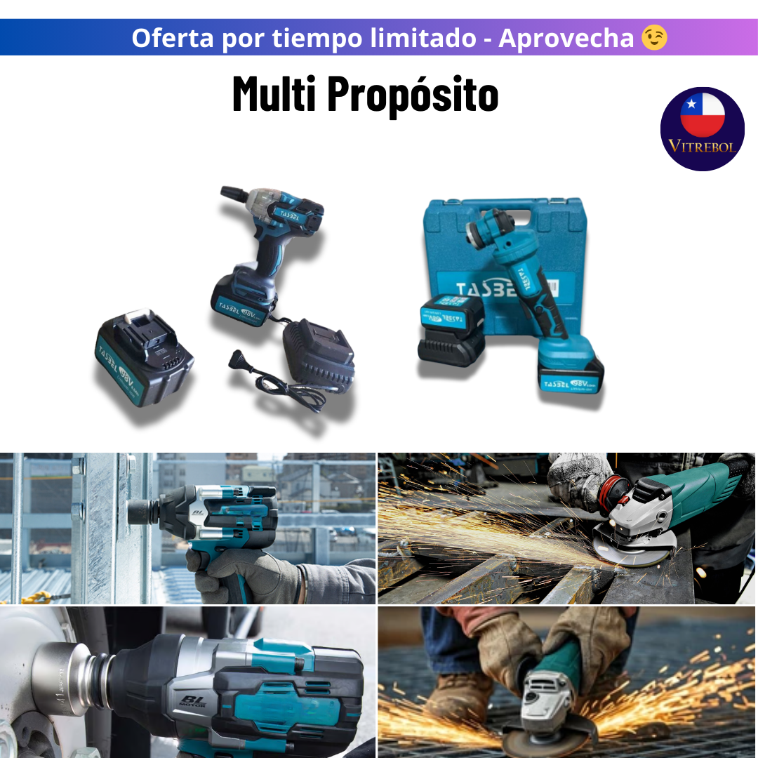 Set de Herramientas Inalámbricas de 98V: Llave de Impacto y Esmeril – Potencia y Versatilidad en un Solo Kit 🔧⚡✨