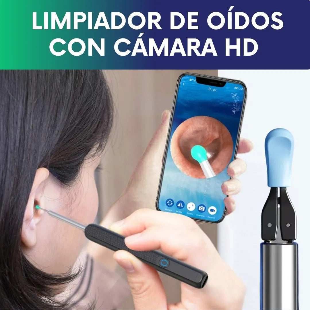 Limpiador de oídos con cámara HD