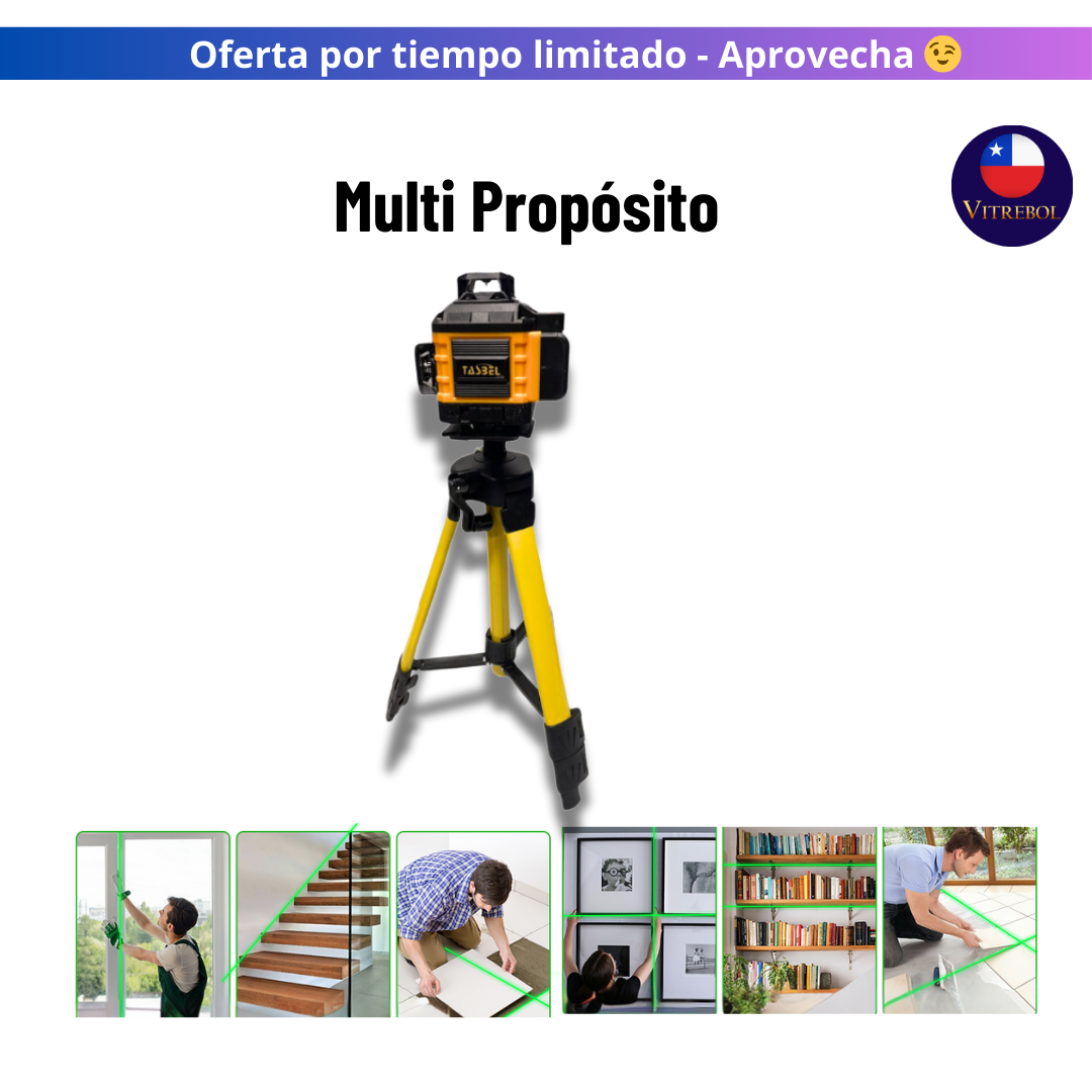 Precisión Perfecta con el Nivel Láser de 16 Líneas y Trípode Autonivelante