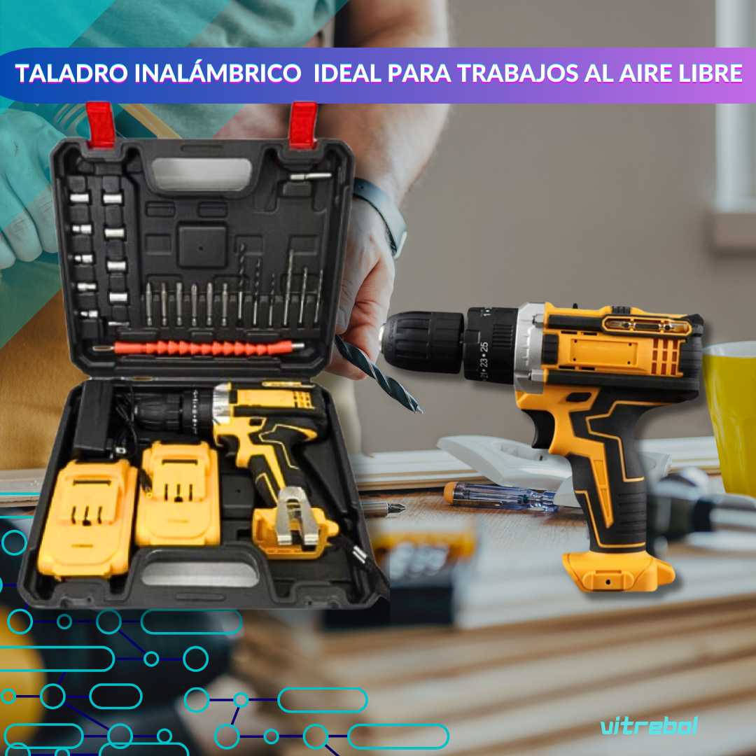 Pack Taladro Inalámbrico y Juego de Dados 46pcs - Arma todo lo que siempre deseaste