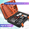 Kit de Herramientas 121 Piezas: Llaves, Dados y Puntas de 1/4