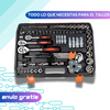 Kit de Herramientas 121 Piezas: Llaves, Dados y Puntas de 1/4
