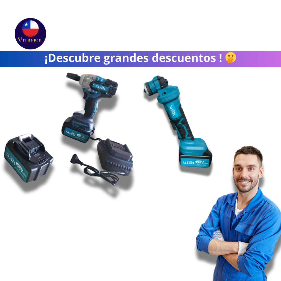 Set de Herramientas Inalámbricas de 98V: Llave de Impacto y Esmeril – Potencia y Versatilidad en un Solo Kit 🔧⚡✨