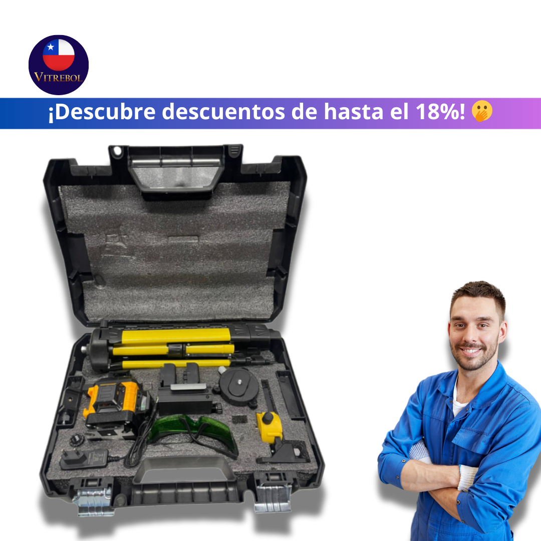 Precisión Perfecta con el Nivel Láser de 16 Líneas y Trípode Autonivelante