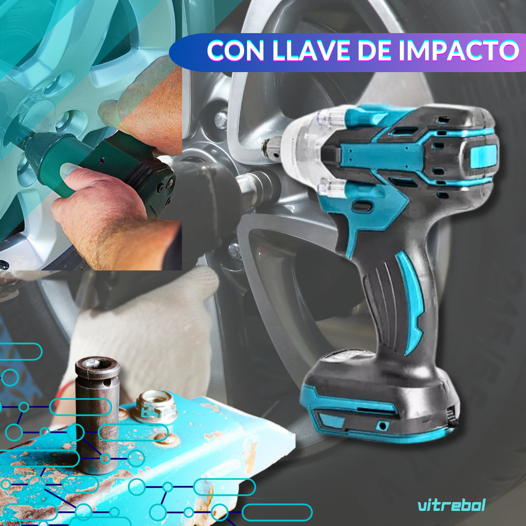 Juego De Herramientas 2 En 1 - Con Esmeril Angular y Llave de impacto - 2 baterías de 98v