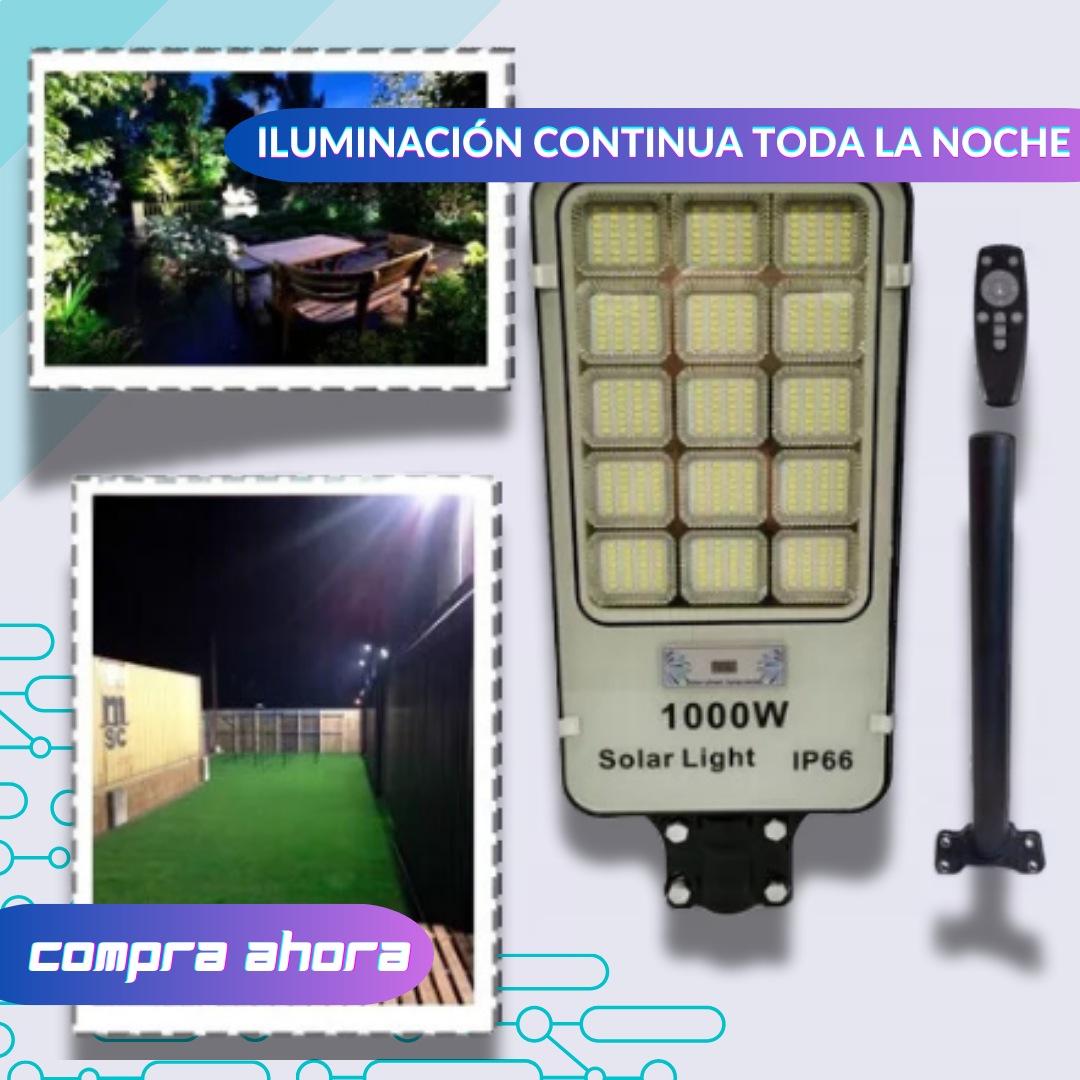 Foco Solar para Poste de 1000W ⚡