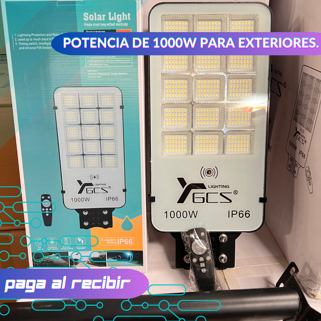 Foco Solar para Poste de 1000W ⚡
