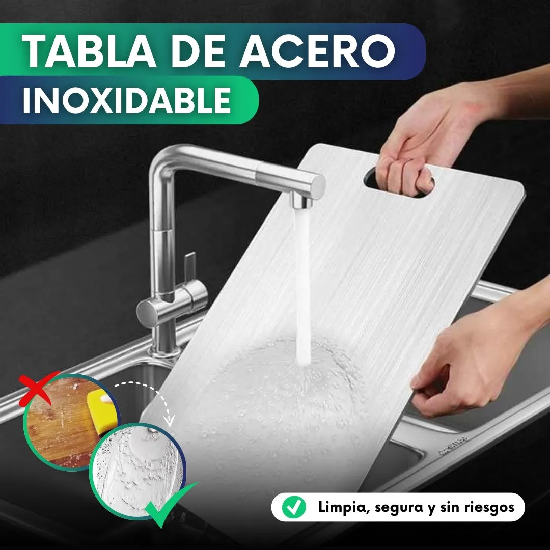 Tabla de picar de acero inoxidable (39x28cm)