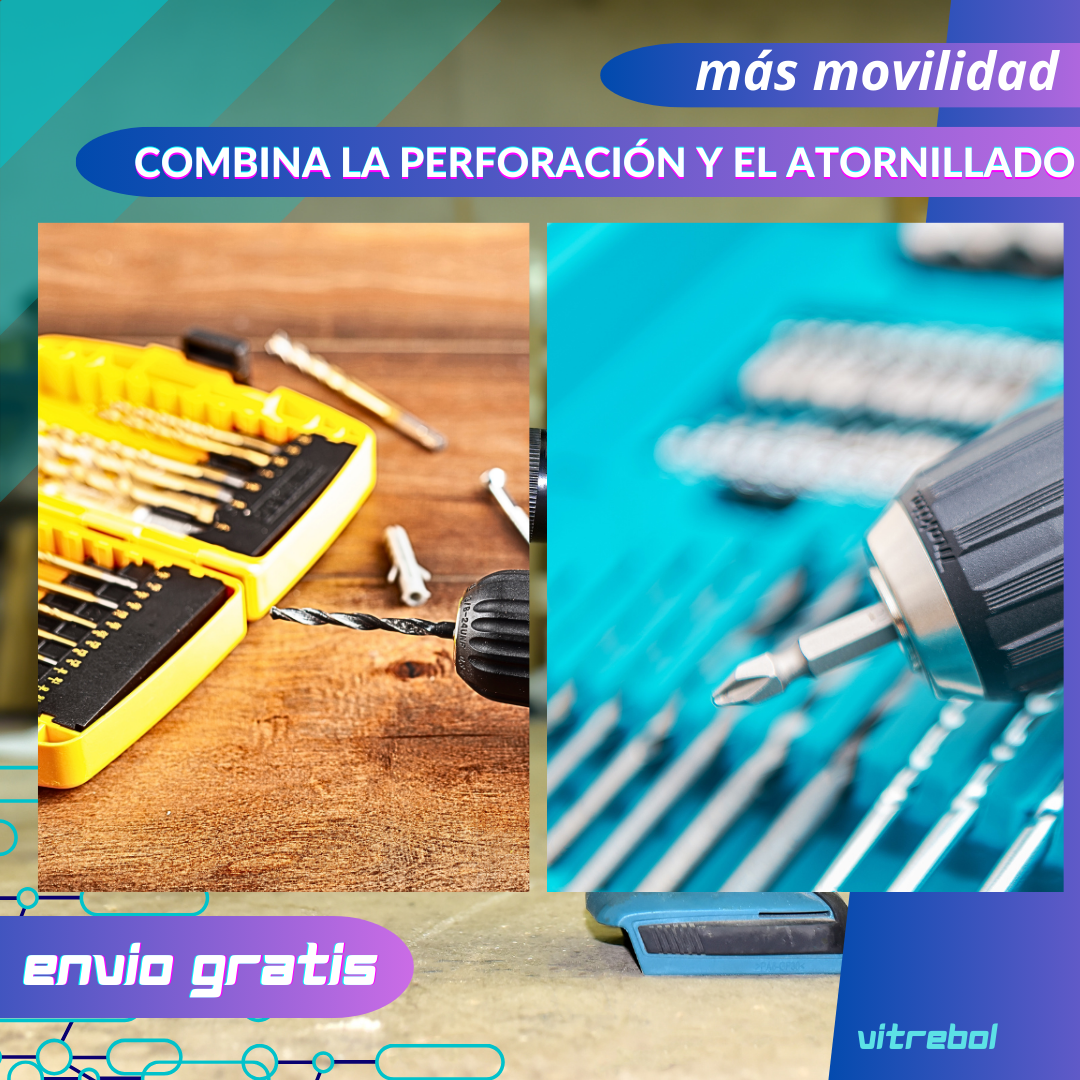 Kit Taladro Inalámbrico - con 2 baterias de litio