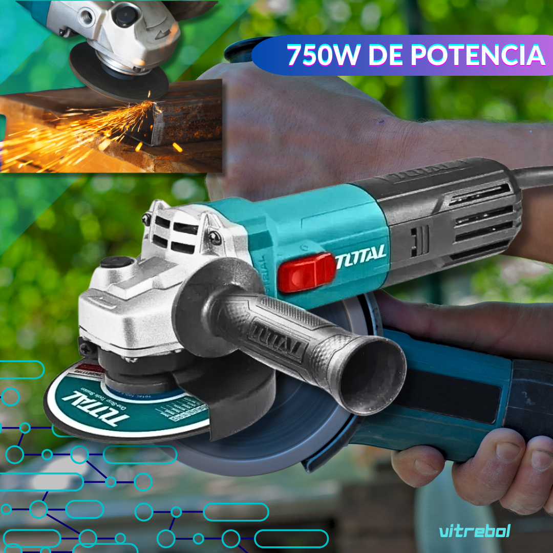 Galletera Esmeril Angular de 750W - Original Marca Total