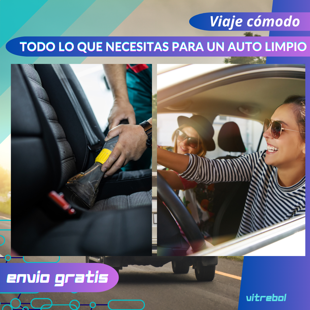 Pack de Cuidado para Auto x3 - Ventilador Doble - Miniaspiradora Portátil -  Pulverizador de Espuma