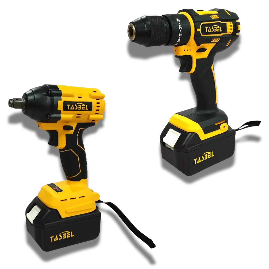 Kit de 4 Herramientas Inalámbricas - Taladro, Llave de impacto, Esmeril angular y RotoMartillo demoledor