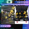 Kit de 4 Herramientas Inalámbricas - Taladro, Llave de impacto, Esmeril angular y RotoMartillo demoledor