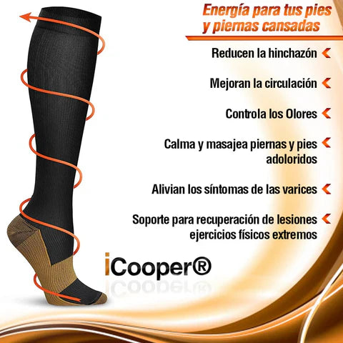 Medias de compresión con infusión de cobre - Unisex