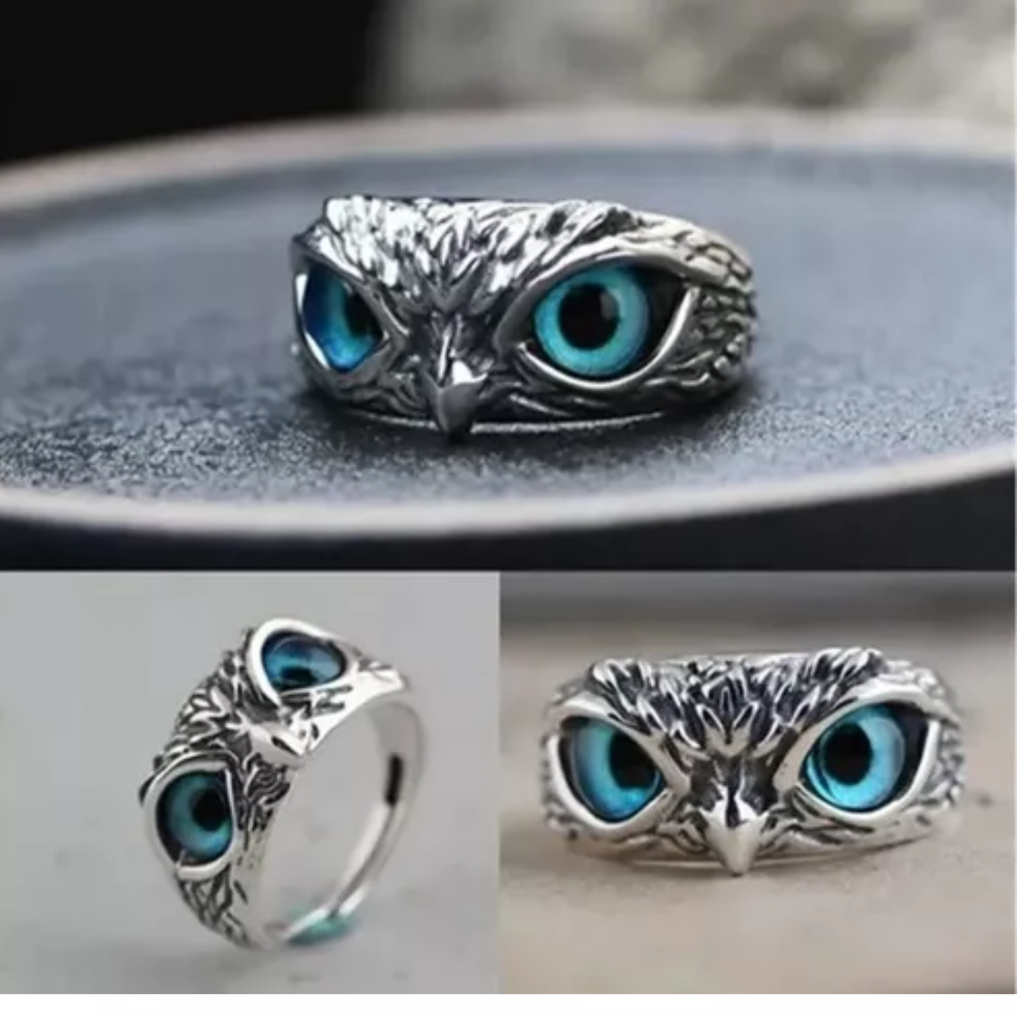 Anillo búho de la prosperidad y riqueza