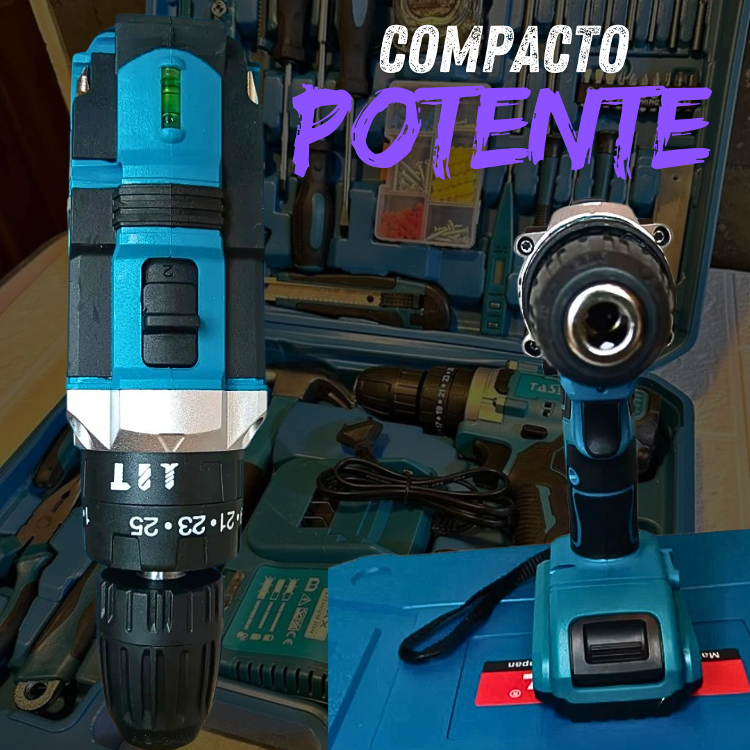 Potente Taladro Con Accesorios 98v Inalámbrico - tasbel