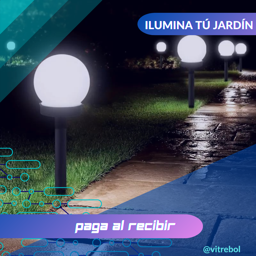 PACK 4 Estacas de carga solar - Ilumina tu jardín -Altura de 30cm