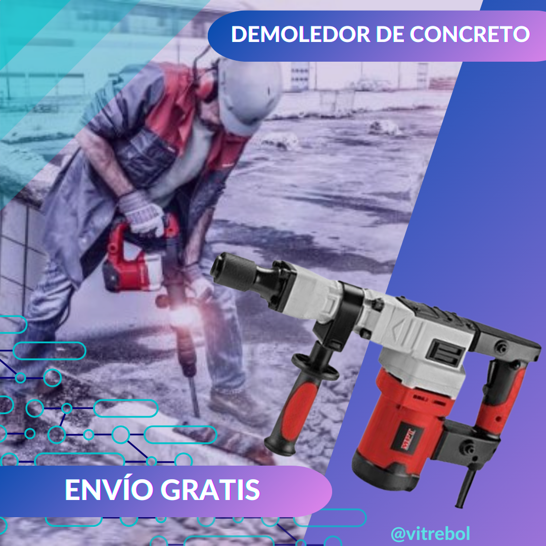 Demoledor Rotomartillo 1250 W alto impacto - incluye CINCELES