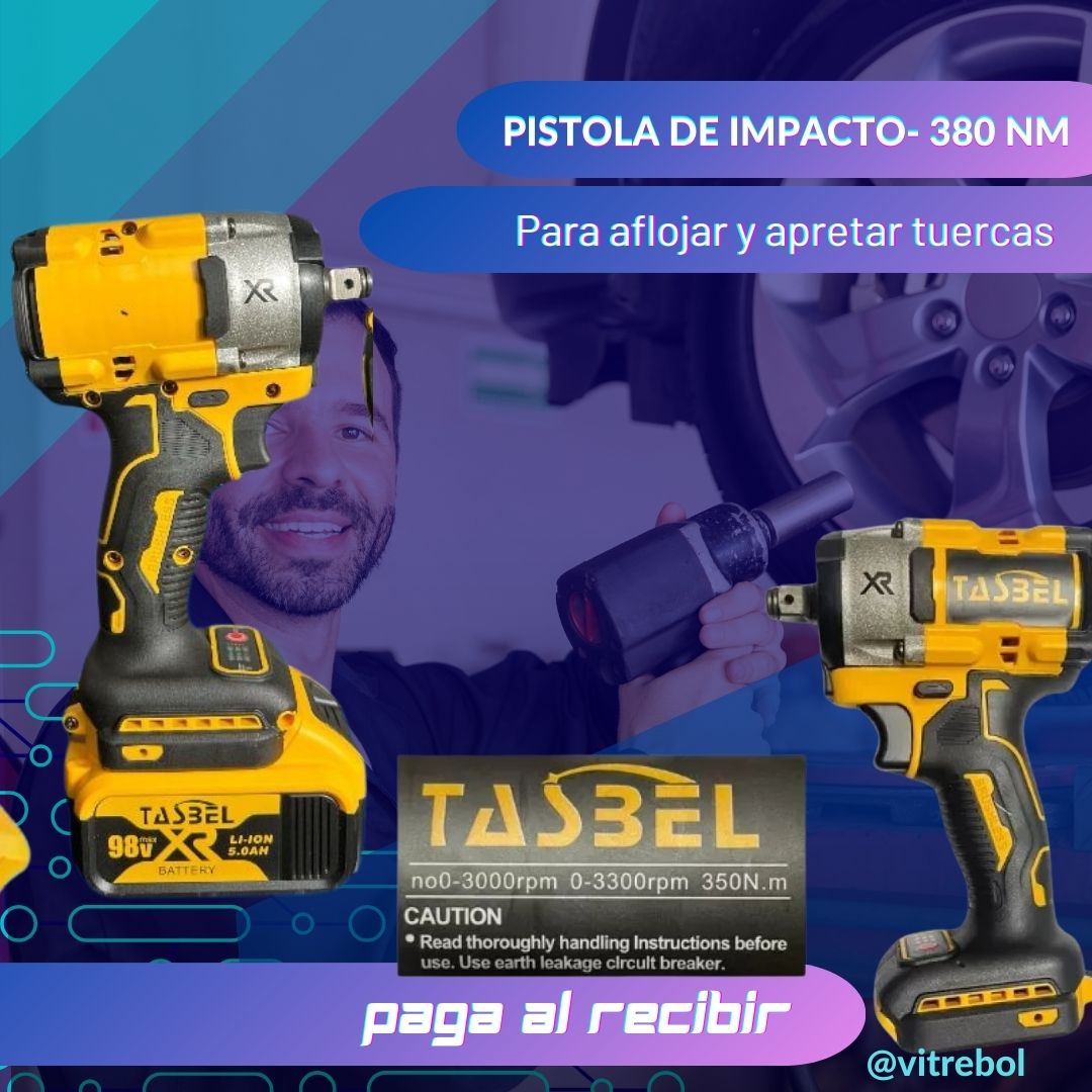 El Set Más Potente y duradero - Pistola de impacto, Taladro y Esmeril