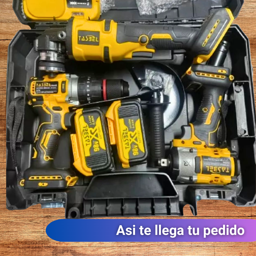 El Set Más Potente y duradero - Pistola de impacto, Taladro y Esmeril