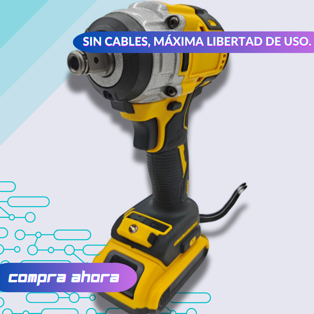 Llave de Impacto Inalámbrica y con convertidor de taladro 28V y 4 Ah con Doble Batería 🔧