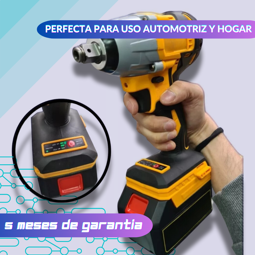 Llave de Impacto Inalámbrica y con convertidor de taladro 28V y 4 Ah con Doble Batería 🔧