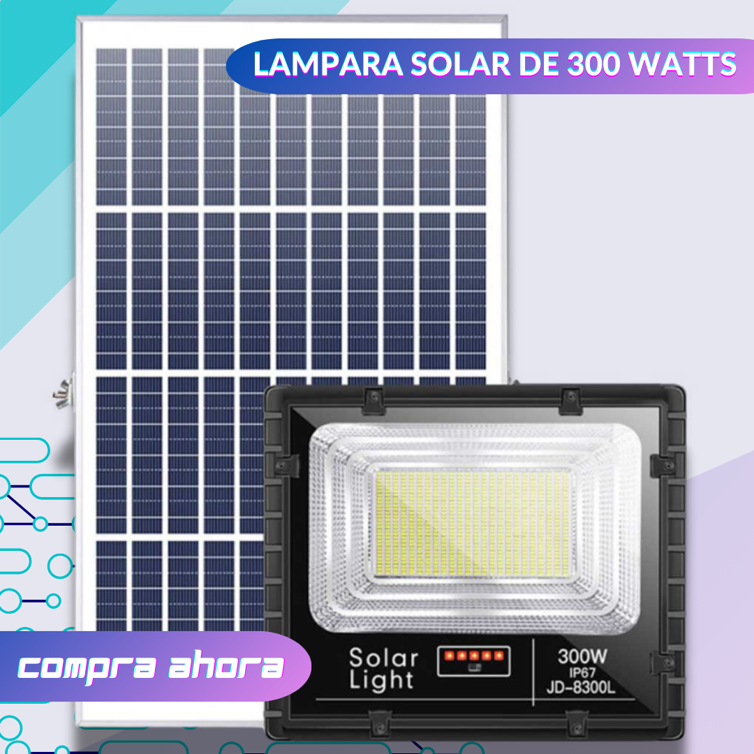 Reflector Solar de 300 watts: ilumina por 12 horas continuas