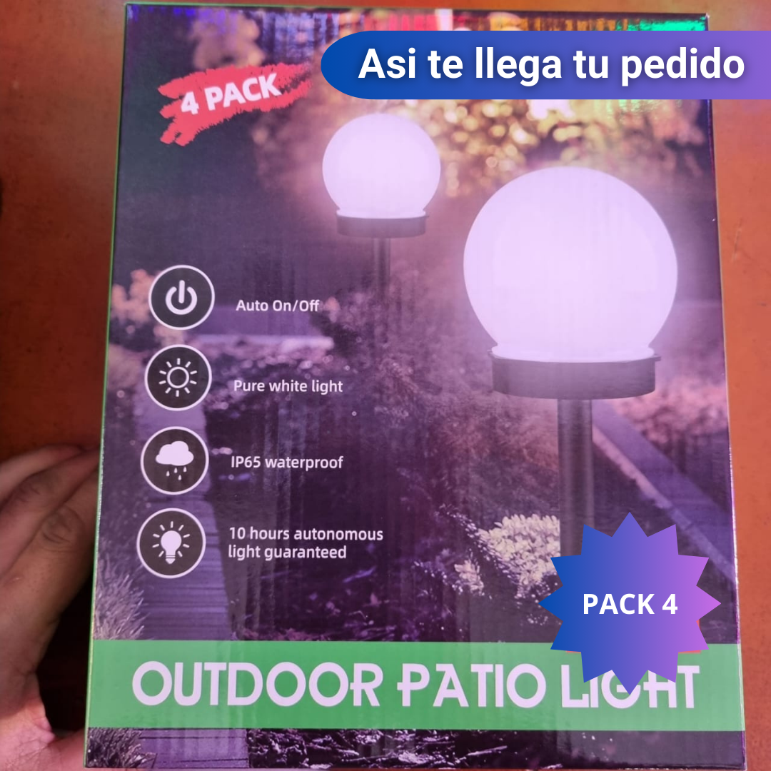 PACK 4 Estacas de carga solar - Ilumina tu jardín -Altura de 30cm