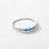 Anillo de Plata 925 con Tachuelas de Circonitas Azules