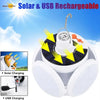 Set de 2 Focos portátiles plegables, luces de emergencia o camping - Carga con el sol y con USB.