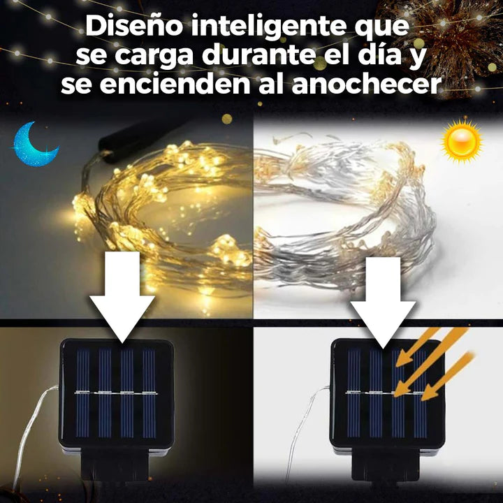 LUCES LED SOLARES PARA EXTERIORES 10m  - (PAGO CONTRAENTREGA)