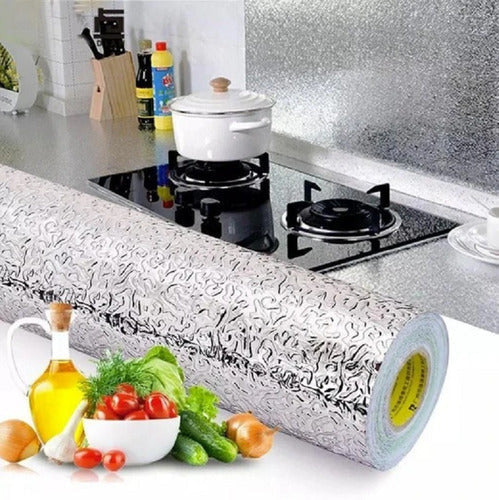 PAPEL DE ALUMINIO AUTOADHESIVO DE COCINA   de 60cm x 3m  -  (PAGO CONTRAENTREGA)